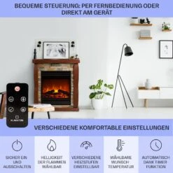 Lienz Elektrischer Kamin 1800W Steindekor Polystone Fernbedienung -Haushaltsgeräte 10034122 de 0006 usp