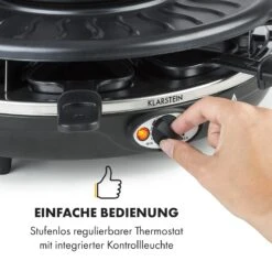 Fonduelette Raclette Und Fondue 1350W 1 Liter 38 Cm Ø Für 8 Personen -Haushaltsgeräte 10034138 de 0004 logo