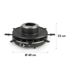 Fonduelette Raclette Und Fondue 1350W 1 Liter 38 Cm Ø Für 8 Personen -Haushaltsgeräte 10034138 yy 0007 logo Klarstein Fonduelette Raclette und Fondue 1350W