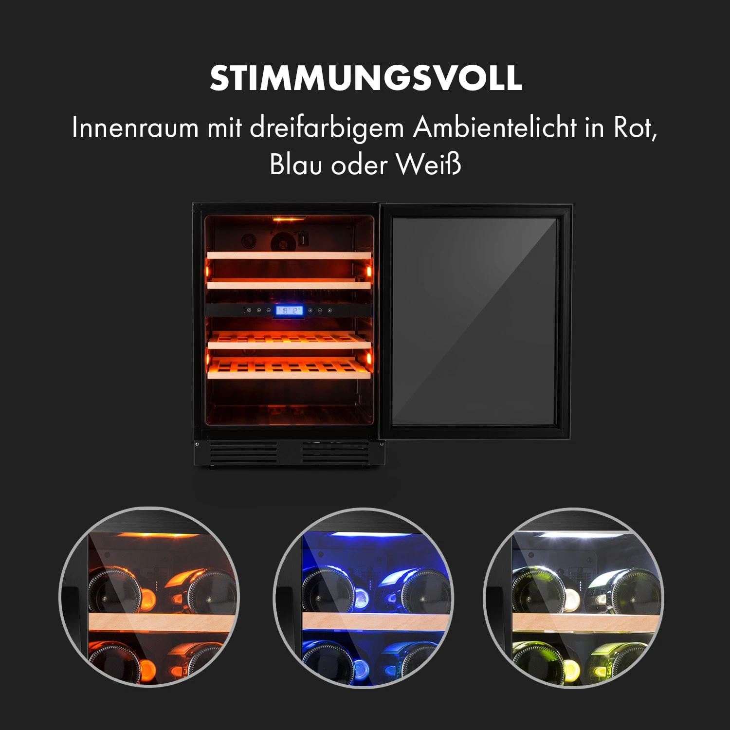 Vinovilla 43 Built-In Duo Onyx Weinkühlschrank 129l 43 Fl. 2 Zonen 3 Vinovilla 43 Built-In Duo Onyx Weinkühlschrank 129l 43 Fl. 2 Zonen – Bild 3