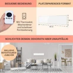 Wonderwall Air 36 Infrarotheizung 120x30cm 360W Wandinstallation Fernbedienung -Haushaltsgeräte 10034231 de 0006 usp