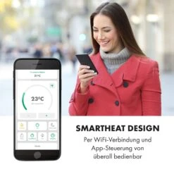 Bornholm Smart Konvektions-Heizgerät | 2000 W | SmartHeat Design: WiFi-Verbindung | LED-Display | 24-h-Timer | 2 Heizstufen: 1000 / 2000 W | IP24: Spritzwassergeschützt | Fernbedienung | Standgerät -Haushaltsgeräte 10034391 de 0008 logo