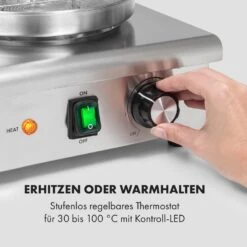Wurstfabrik 600 Hot Dog Maker 600W 3 Spieße 5L 30-100°C Glas Edelstahl -Haushaltsgeräte 10034454 de 0003 logo