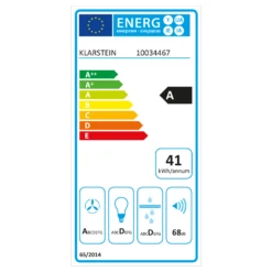 Lumiera Dunstabzugshaube LED 70 Cm EEK A 750 M3/h 3 Stufen Weiß -Haushaltsgeräte 10034467 energy label