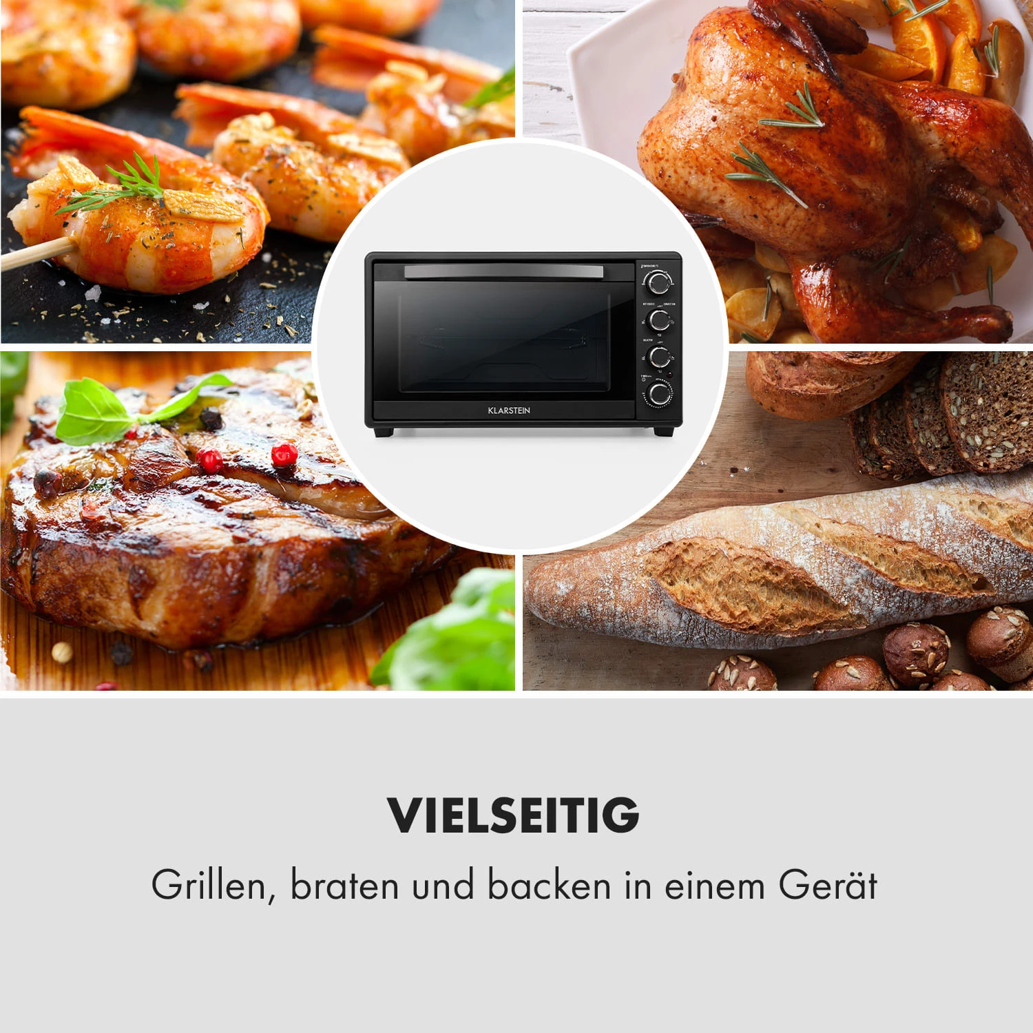 Masterchef 60 Mini-Backofen 60l 2000W 100-230 °C Timer Schwarz 7 Masterchef 60 Mini-Backofen 60l 2000W 100-230 °C Timer Schwarz – Bild 7