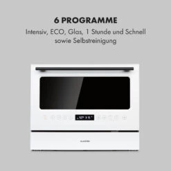 Azuria Geschirrspülmaschine 1380W 6,5L 6 Gedecke Schwarze Glasfront -Haushaltsgeräte 10034510 de 0005 logo