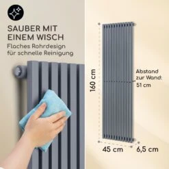 Delgado 160 X 45 Heizkörper 822W Warmwasser 1/2" 8-20m² Grau 13 Delgado 160 X 45 Heizkörper 822W Warmwasser 1/2" 8-20m² Grau -Haushaltsgeräte 10034598 de 0006 usp