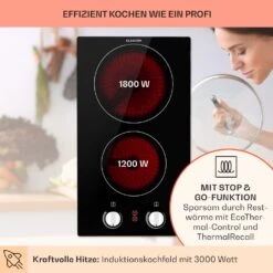 EasyCook Domino Keramikkochfeld 3000W Drehregler Schwarz -Haushaltsgeräte 10034603 de 0003 usp