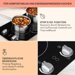 EasyCook Domino Keramikkochfeld 3000W Drehregler Schwarz -Haushaltsgeräte 10034603 de 0004 usp