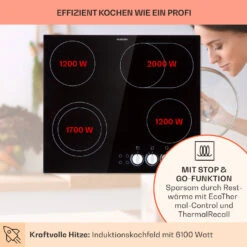 EasyCook Keramikkochfeld 6100W Drehregler Schwarz -Haushaltsgeräte 10034604 de 0003 usp