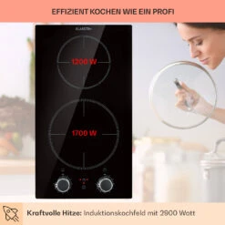 Kochheld Doppel-Induktionskochfeld 2900W Dreh-Regler Glas Schwarz -Haushaltsgeräte 10034946 de 0003 usp