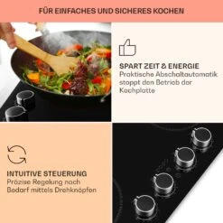 Kochheld 4-Zonen-Induktionskochfeld 6000W Dreh-Regler Glas Schwarz -Haushaltsgeräte 10034947 de 0004 usp