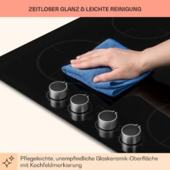 Kochheld 4-Zonen-Induktionskochfeld 6000W Dreh-Regler Glas Schwarz -Haushaltsgeräte 10034947 de 0008 usp