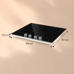 Kochheld 4-Zonen-Induktionskochfeld 6000W Dreh-Regler Glas Schwarz -Haushaltsgeräte 10034947 yy 0011 dimensions