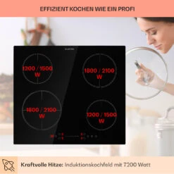 Virtuosa EcoAdapt Induktionskochfeld 4 Zonen 7200W Glas Schwarz -Haushaltsgeräte 10034948 de 0003 usp