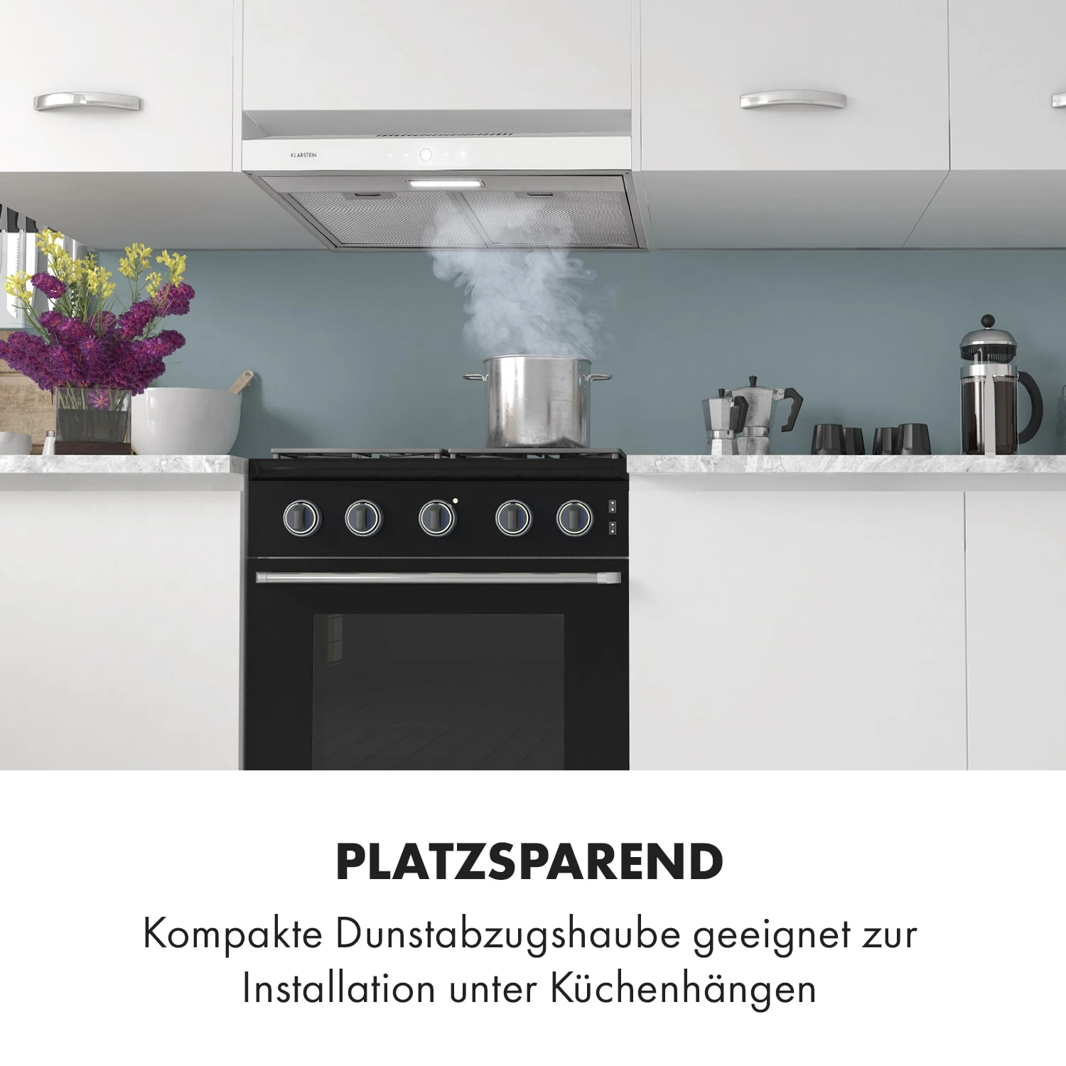 Contempo Neo Unterbau-Dunstabzugshaube 60cm 175m³/h LED Edelstahl Acryl Weiß 2 Contempo Neo Unterbau-Dunstabzugshaube 60cm 175m³/h LED Edelstahl Acryl Weiß – Bild 2