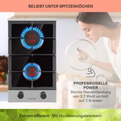 Alchemist Domino Gaskochfeld 2-flammig Aluminium-Brenner Glaskeramik -Haushaltsgeräte 10034968 de 0003 usp