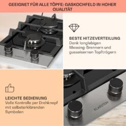 Alchemist Domino Gaskochfeld 2-flammig Aluminium-Brenner Glaskeramik -Haushaltsgeräte 10034968 de 0004 usp