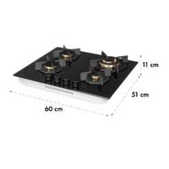 Goldflame 4 Gaskochfeld 4-flammig Messing-Brenner Glaskeramik Schwarz 19 Goldflame 4 Gaskochfeld 4-flammig Messing-Brenner Glaskeramik Schwarz -Haushaltsgeräte 10034972 yy 0010 logo Klarstein Goldflame 4 Gaskochfeld 4 flammig