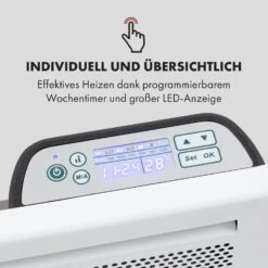 Klarstein Hot Spot Slimcurve Double Wave 2-in-1 Heizgerät 1000W Wochentimer Weiß -Haushaltsgeräte 10035059 de 0004 logo