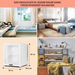 Brooklyn 32 Mini-Kühlschrank Glastür LED Ablage -Haushaltsgeräte 10035225 DE 0006 usp