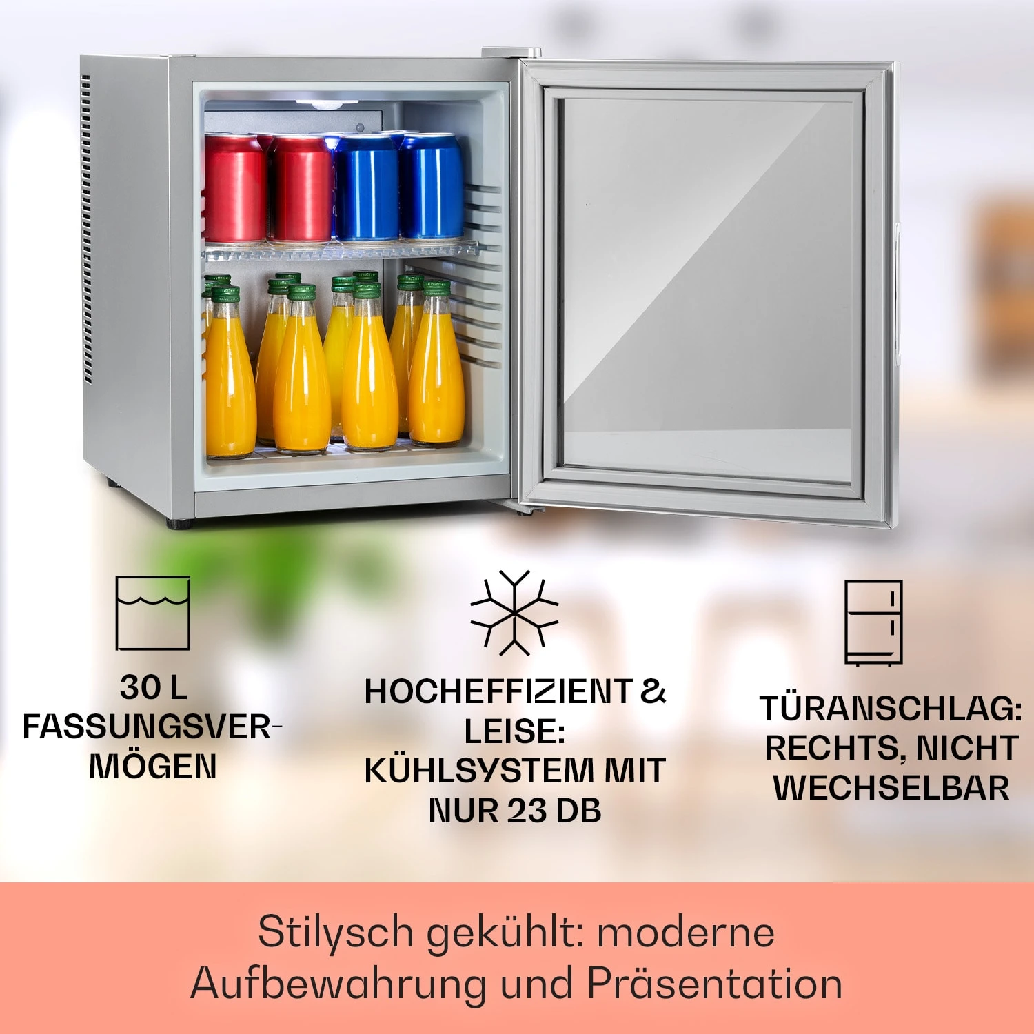 Brooklyn 32 Mini-Kühlschrank Glastür LED Ablage 2 Brooklyn 32 Mini-Kühlschrank Glastür LED Ablage – Bild 2