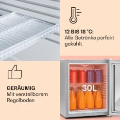 Brooklyn 32 Mini-Kühlschrank Glastür LED Ablage 10 Brooklyn 32 Mini-Kühlschrank Glastür LED Ablage -Haushaltsgeräte 10035226 de 0004 usp