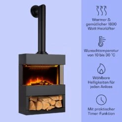 Zermatt Elektrischer Kamin 900/1800W Thermostat Flammenillusion -Haushaltsgeräte 10035265 de 0003 usp