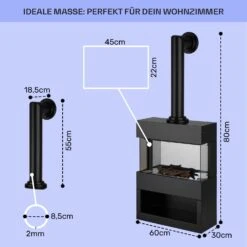 Zermatt Elektrischer Kamin 900/1800W Thermostat Flammenillusion -Haushaltsgeräte 10035265 de 0005 usp