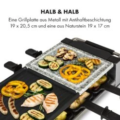 Bistecca Raclette 1200W Metall / Stein 8 Personen Kontroll-LED -Haushaltsgeräte 10035293 de 0004 logo