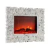 Alpbach Snow Elektrischer Kamin 1800W 2 Heizstufen 65 Cm Weißer Rahmen
