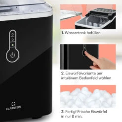 Chillout Eiswürfelmaschine Bulleteis 12kg/24h Wassertank: 1,5 L -Haushaltsgeräte 10035320 de 0004 usp