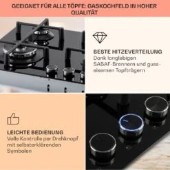 Illuminosa 4 Gaskochfeld 4-flammig Sabaf-Brenner Glaskeramik 12 Illuminosa 4 Gaskochfeld 4-flammig Sabaf-Brenner Glaskeramik -Haushaltsgeräte 10035464 de 0004 usp