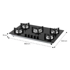 Trifecta 5 Gaskochfeld 5-flammig Triangle-Brenner Glaskeramik -Haushaltsgeräte 10035470 yy 0011 dimensions