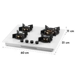 Goldflame 4 Gaskochfeld 4-flammig Messing-Brenner Glaskeramik -Haushaltsgeräte 10035499 yy 0010 logo Klarstein Goldflame 4 Gasherd weiss