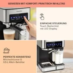 Arabica Comfort Espressomaschine 1350W 20 Bar 1,8l Touch-Bedienfeld -Haushaltsgeräte 10035655 de 0003 usp