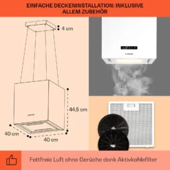 Kronleuchter Smart Inselabzugshaube 595m³/h App-Steuerung LED-Panel -Haushaltsgeräte 10035711 de 0005 usp