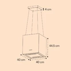 Kronleuchter Smart Inselabzugshaube 595m³/h App-Steuerung LED-Panel -Haushaltsgeräte 10035711 yy 0011 dimensions