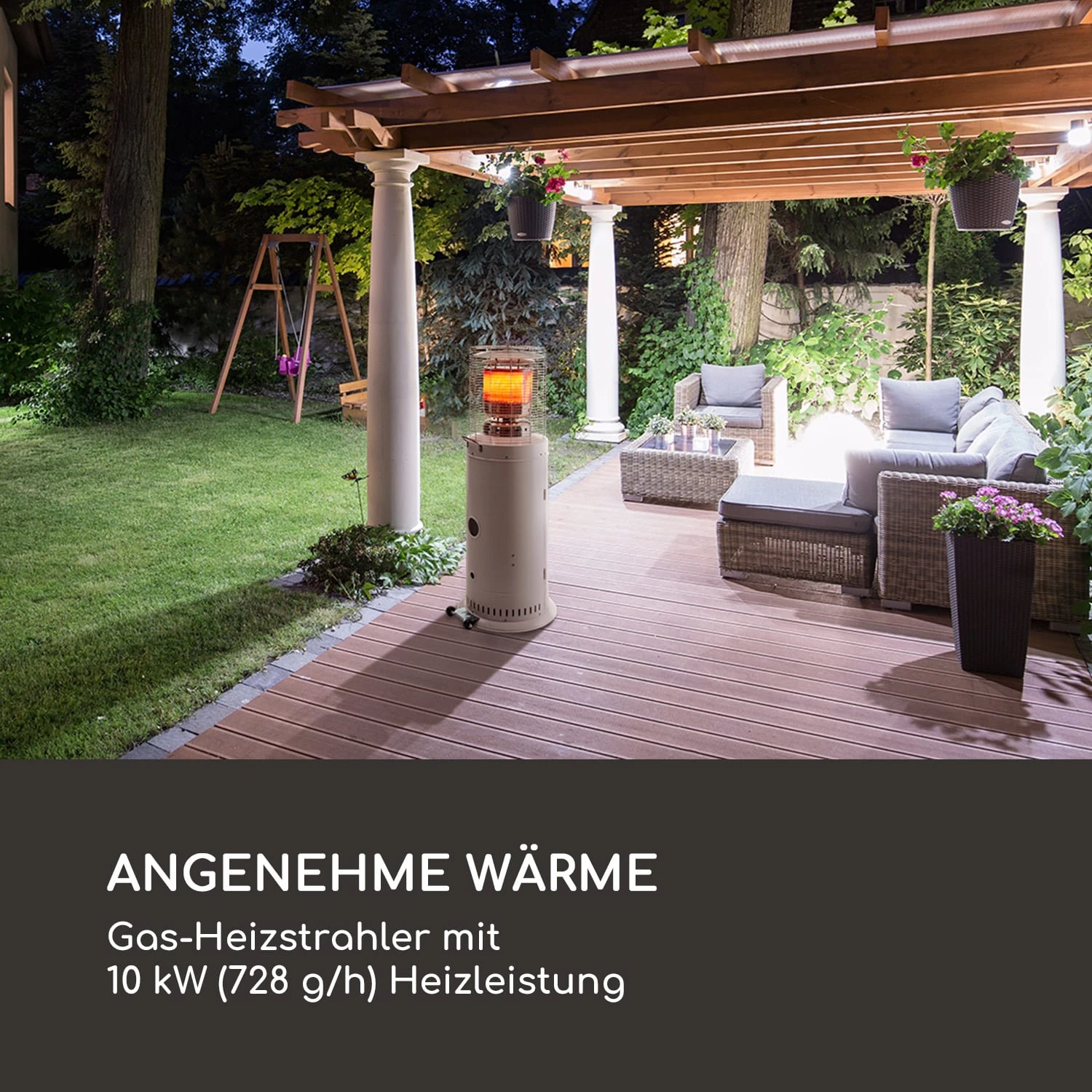 Heatwave Gasheizstrahler 10 KW (728 G/h) Bodenrollen Schutzcover Piezozündung 2 Heatwave Gasheizstrahler 10 KW (728 G/h) Bodenrollen Schutzcover Piezozündung – Bild 2