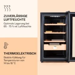 Klarstein El Presidente 48 Zigarren-Humidor 48L 3 Einschübe 1 Fach Zedernholz -Haushaltsgeräte 10036103 de 0004 logo
