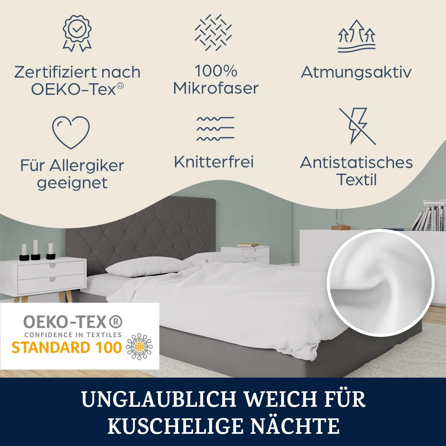 Soft Wonder-Edition Kopfkissenbezüge 2er Set 40x80 Cm Mikrofaser 2 Soft Wonder-Edition Kopfkissenbezüge 2er Set 40x80 Cm Mikrofaser – Bild 2