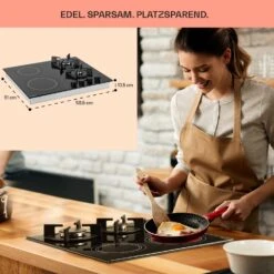 MultiChef 4 Kombi-Gaskochfeld Gas/Glaskeramik 4 Zonen -Haushaltsgeräte 10036337 de 0006 usp