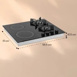 MultiChef 4 Kombi-Gaskochfeld Gas/Glaskeramik 4 Zonen -Haushaltsgeräte 10036337 yy 0011 dimensions