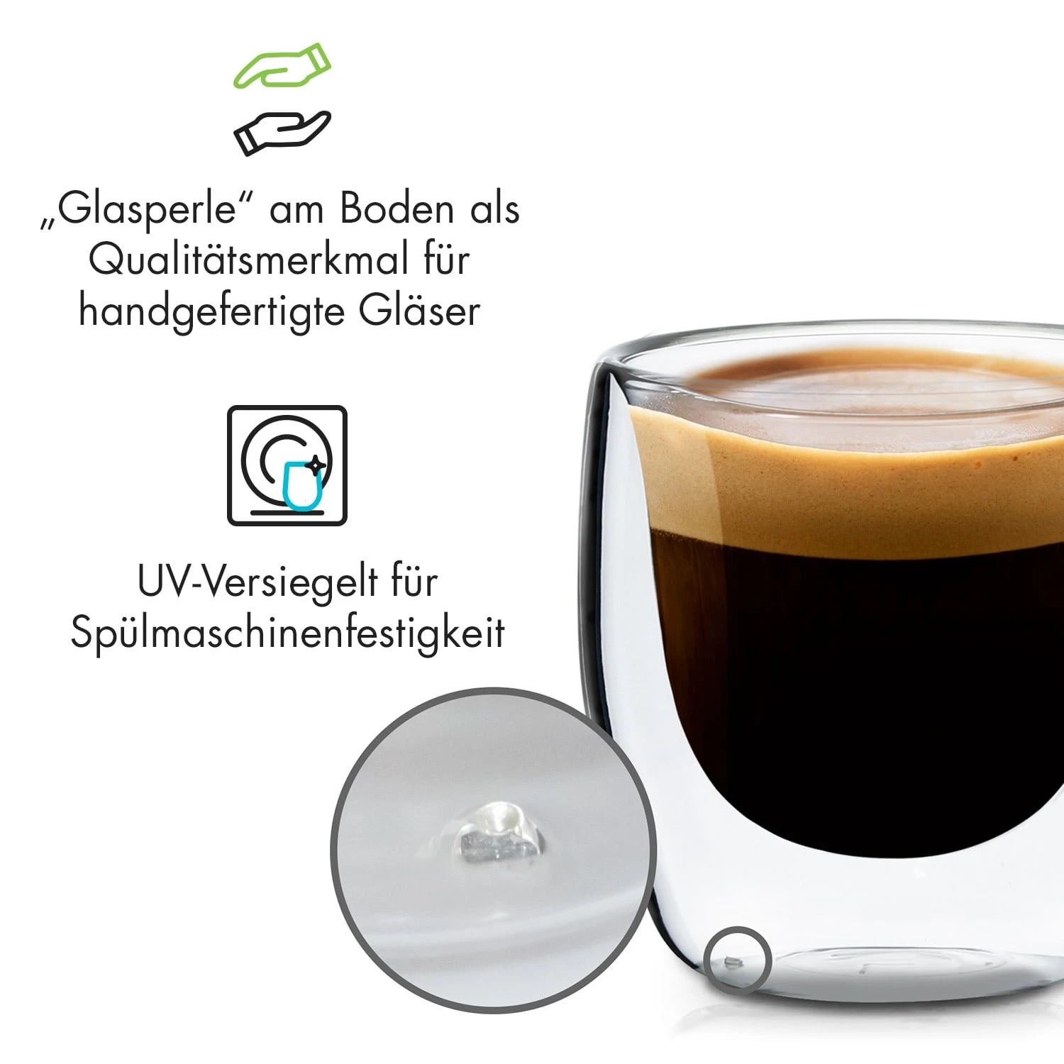 Vienna Doppelwandige Thermogläser 80 Ml Handgemacht Borosilikatglas 6 Vienna Doppelwandige Thermogläser 80 Ml Handgemacht Borosilikatglas – Bild 6