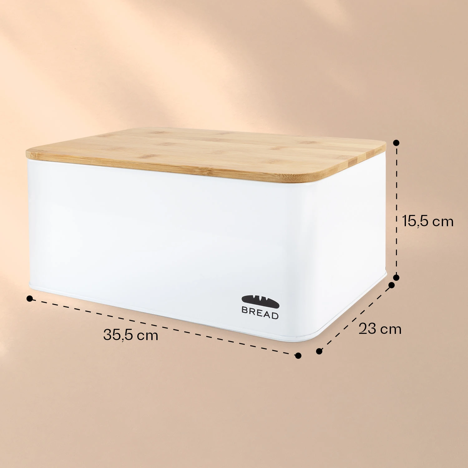 Oklahoma Brotkasten Metall 35,5x15,5x23 Cm Bambus-Deckel Schneidebrett 5 Oklahoma Brotkasten Metall 35,5x15,5x23 Cm Bambus-Deckel Schneidebrett – Bild 5