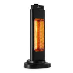 Heat Guru Tri-Mini Standheizstrahler 600W 2 Heizstufen IP65 Schwingfunktion Schwarz