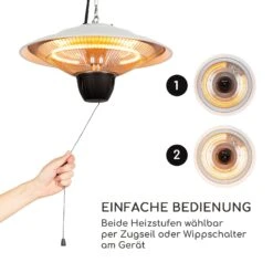 Hitzkopf Infrarot-Deckenheizstrahler Halogen-Heizröhre 2 Stufen 750/1500 W -Haushaltsgeräte 10037734 de 0005 logo