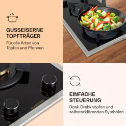 Goldflame Domino Prime Gaskochfeld 2-flammig Messing-Brenner Glaskeramik -Haushaltsgeräte 10037806 de 0003 logo