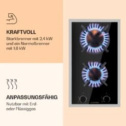 Goldflame Domino Prime Gaskochfeld 2-flammig Messing-Brenner Glaskeramik -Haushaltsgeräte 10037806 de 0004 logo
