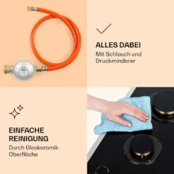 Goldflame Domino Prime Gaskochfeld 2-flammig Messing-Brenner Glaskeramik -Haushaltsgeräte 10037806 de 0006 logo